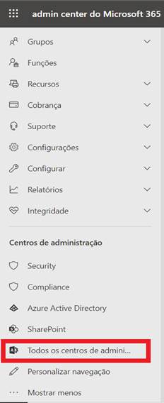 admin center do Microsoft 365